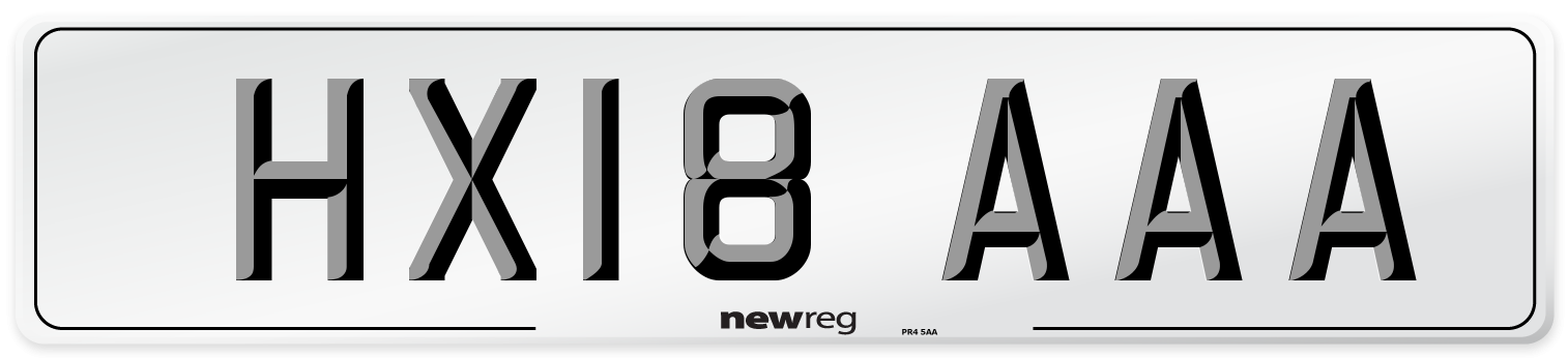 HX18 AAA Number Plate from New Reg